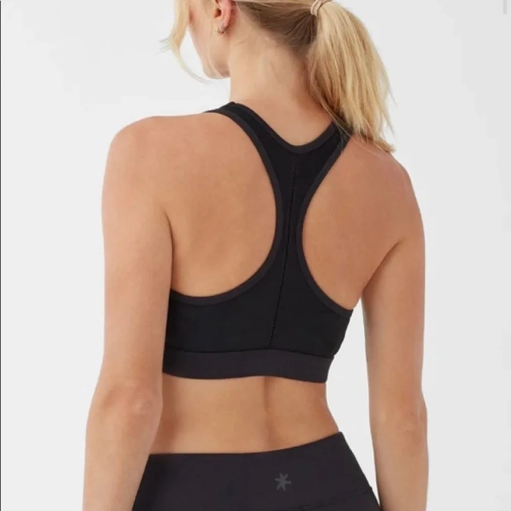 Splendid Black Faux Suede Racerback Sports Bra NEW